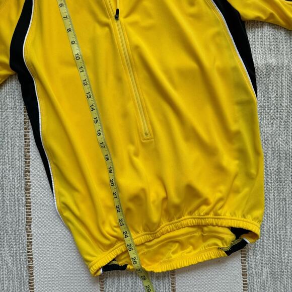 Endura Yellow Black Short Sleeves 3/4 Zip Pullover Cycling Jersey Men’s Medium - Picture 4 of 6